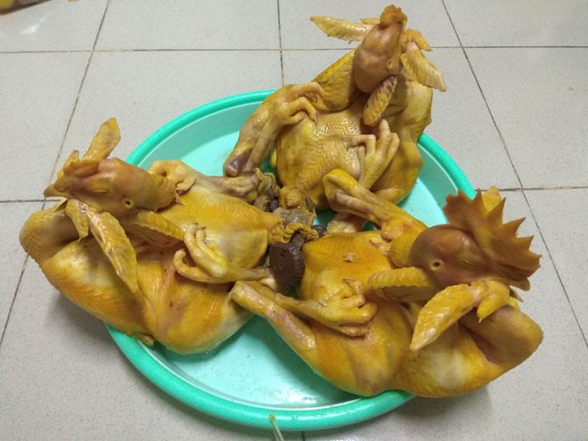Gà luộc cúng (size lớn 1,5kg + Gỏi + Cháo)